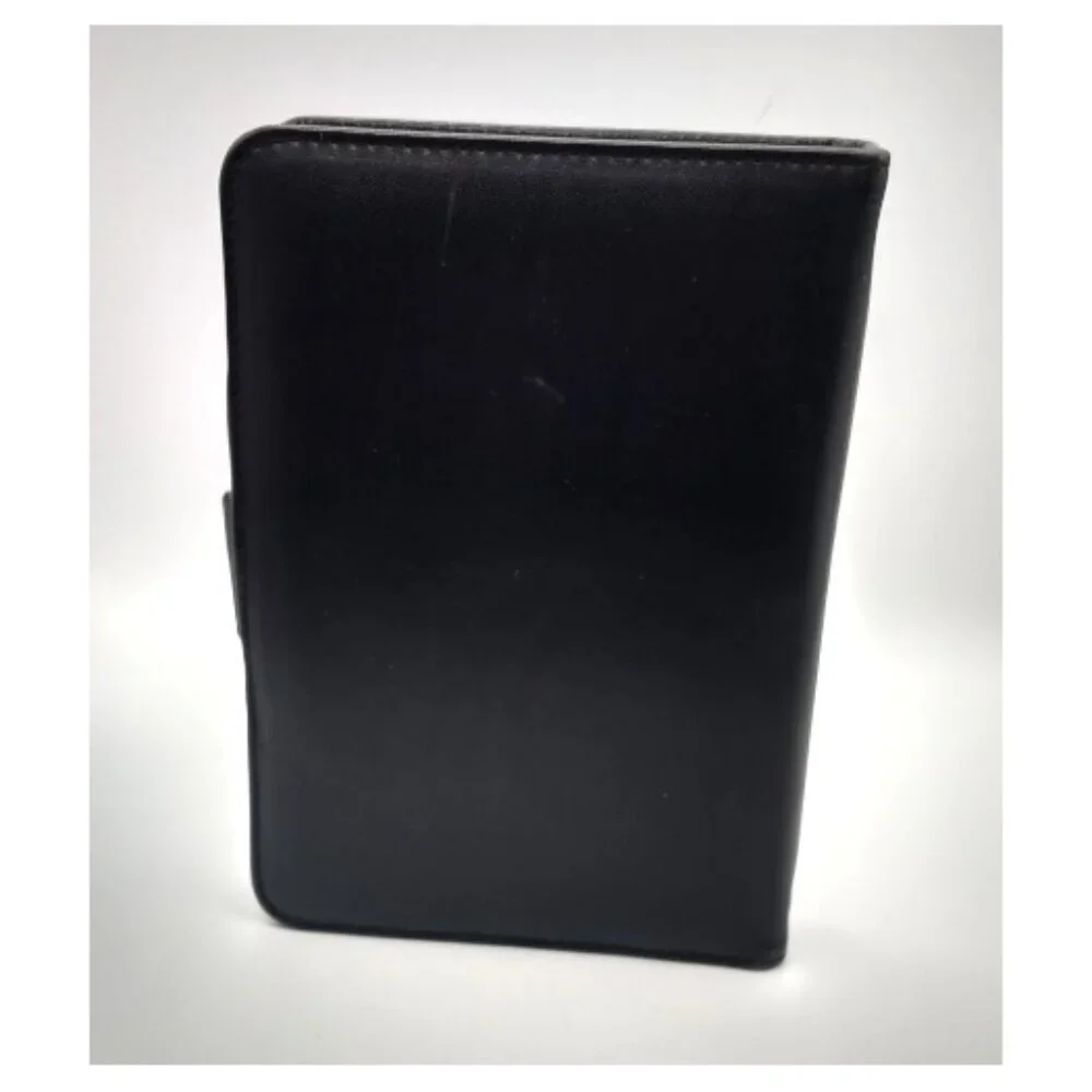 Vintage Black Leather Organizer with Contact DB-Calculator